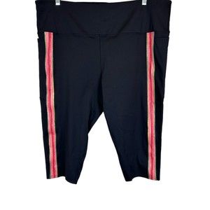 Soulgani Active Petite Chaos & Beauty Side Stripe Cropped Legging Black P2X Size